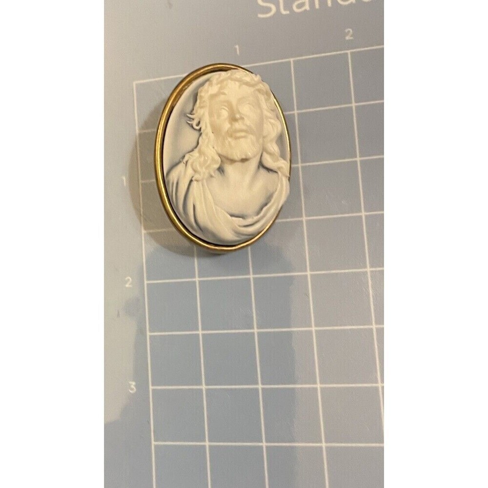 Cameo Jesus Thorny Crown Religious Gothic Steampunk Resin Brooch Pin Pendant - Picture 5 of 8